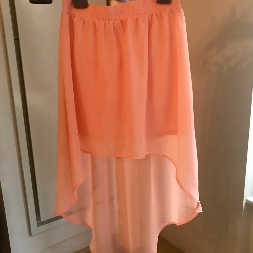 High Low Coral Pink Skirt